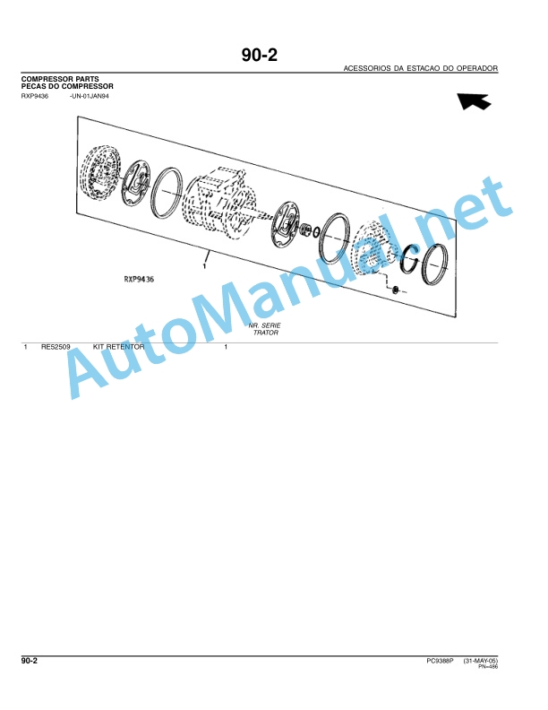 John Deere Tractor 7815 Parts Catalog PC9388P Portuguese 5 John Deere Tractor 7815 Parts Catalog PC9388P Portuguese - Image 5