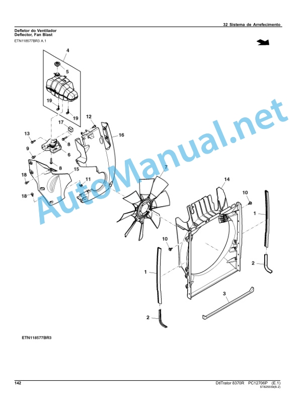 Alternative view of John Deere Tractor 8370R Parts Catalog PC12706P November 2015 Portuguese