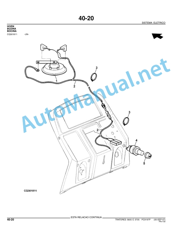 John Deere Tractors 5605 and 5705 Parts Catalog PC9197P 05-SET-07 Portuguese 3 John Deere Tractors 5605 and 5705 Parts Catalog PC9197P 05-SET-07 Portuguese - Image 3