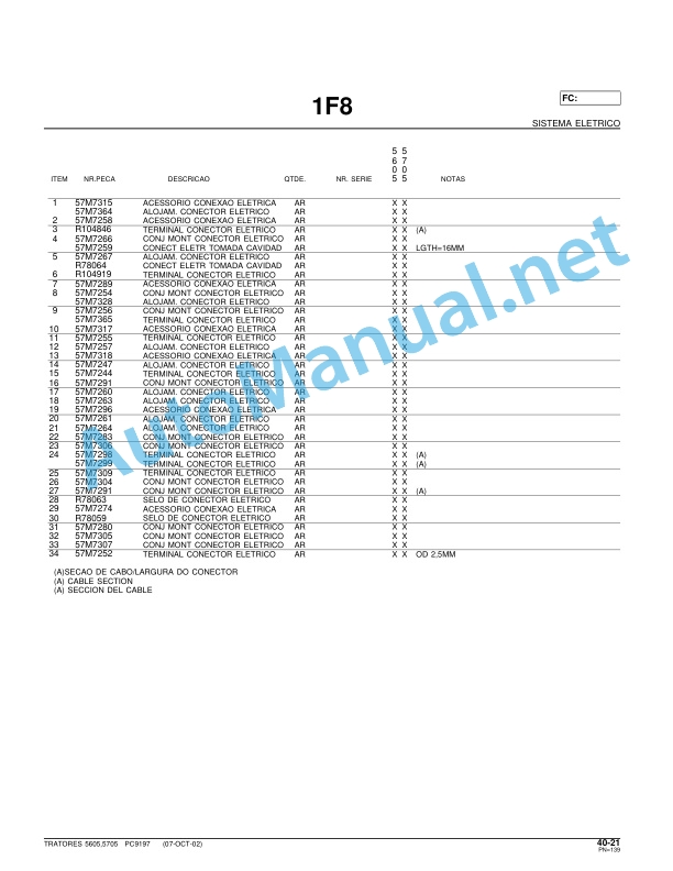 John Deere Tractors 5605 and 5705 Parts Catalog PC9197P 24MAR06 Portuguese 3 John Deere Tractors 5605 and 5705 Parts Catalog PC9197P 24MAR06 Portuguese - Image 3