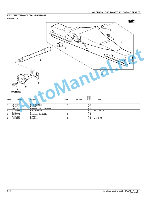 John Deere Tractors 5605 and 5705 Parts Catalog PC9197P July 2012 Portuguese 5 John Deere Tractors 5605 and 5705 Parts Catalog PC9197P July 2012 Portuguese - Image 5