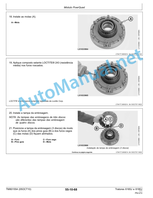 John Deere Tractors 6165J and 6180J Repair Manual Technical Manual TM801554 Portuguese 3 John Deere Tractors 6165J and 6180J Repair Manual Technical Manual TM801554 Portuguese - Image 3