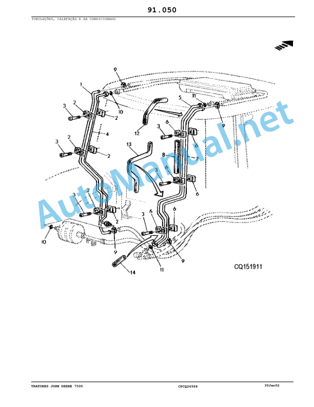John Deere Tractors 7500 Parts Catalog CPCQ26568 30 Jan 02 Portuguese 5 John Deere Tractors 7500 Parts Catalog CPCQ26568 30 Jan 02 Portuguese - Image 5