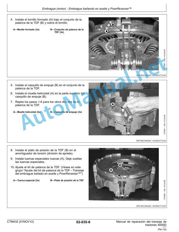 Alternative view of John Deere Transmission of 6000D Series Tractors Component Technical Manual CTM432 01NOV12 Spanish