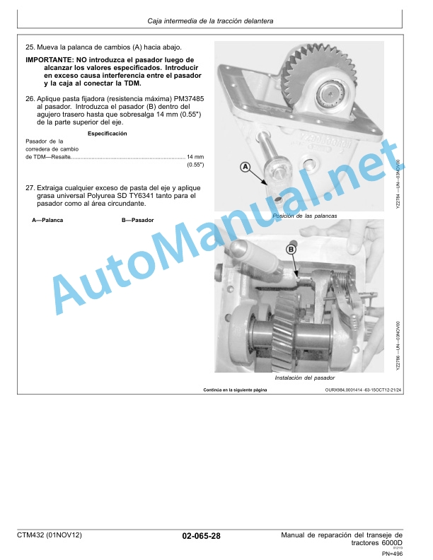 John Deere Transmission of 6000D Series Tractors Component Technical Manual CTM432 01NOV12 Spanish 5 John Deere Transmission of 6000D Series Tractors Component Technical Manual CTM432 01NOV12 Spanish - Image 5