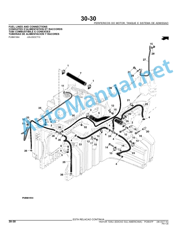 John Deere Trator 7205J Parts Catalog PC8547P 12-JAN-11 Portuguese 2 John Deere Trator 7205J Parts Catalog PC8547P 12-JAN-11 Portuguese - Image 2