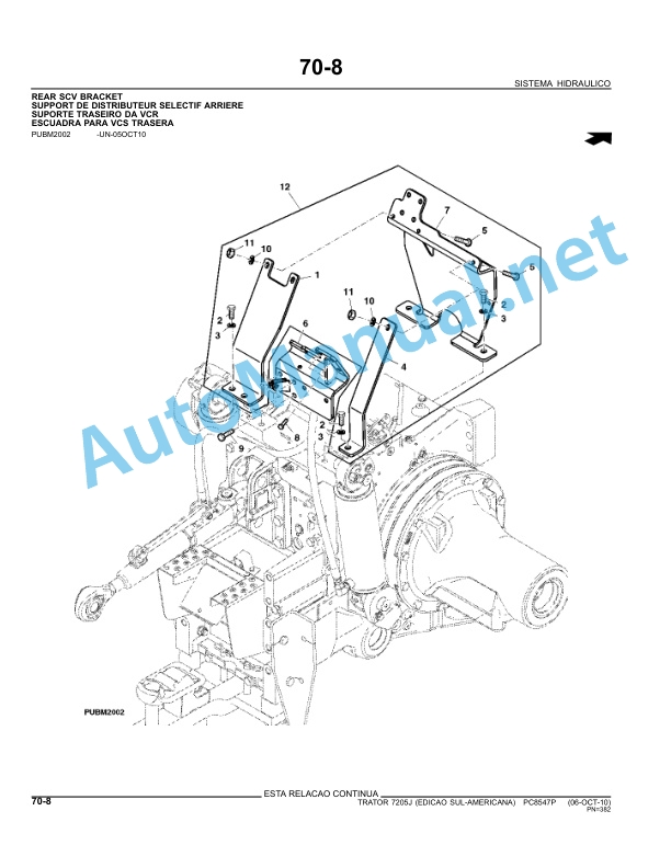 John Deere Trator 7205J Parts Catalog PC8547P 12-JAN-11 Portuguese 4 John Deere Trator 7205J Parts Catalog PC8547P 12-JAN-11 Portuguese - Image 4