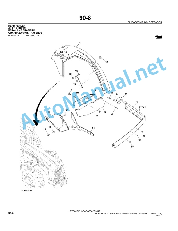 John Deere Trator 7205J Parts Catalog PC8547P 12-JAN-11 Portuguese 5 John Deere Trator 7205J Parts Catalog PC8547P 12-JAN-11 Portuguese - Image 5