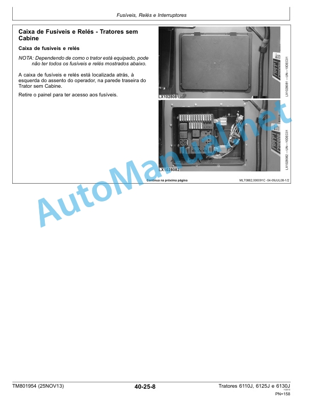 Alternative view of John Deere Tratores 6110J, 6125J e 6130J Technical Manual TM801954 25NOV13 Portuguese