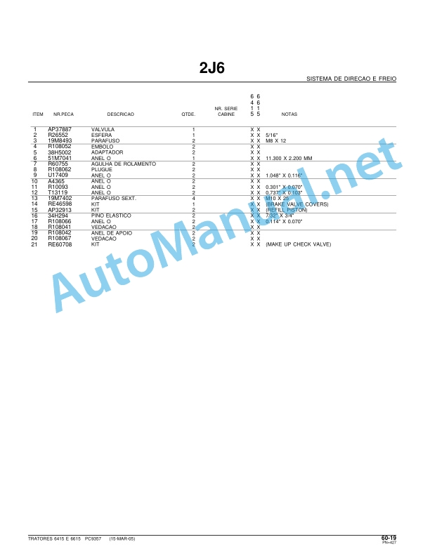 John Deere Tratores 6415 e 6615 Parts Catalog PC9357P 20050511 Portuguese 4 John Deere Tratores 6415 e 6615 Parts Catalog PC9357P 20050511 Portuguese - Image 4
