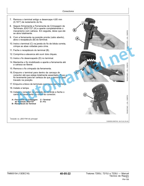 John Deere Tratores 7200J, 7215J e 7230J Technical Manual TM805154 13DEC16 Portuguese 2 John Deere Tratores 7200J, 7215J e 7230J Technical Manual TM805154 13DEC16 Portuguese-2