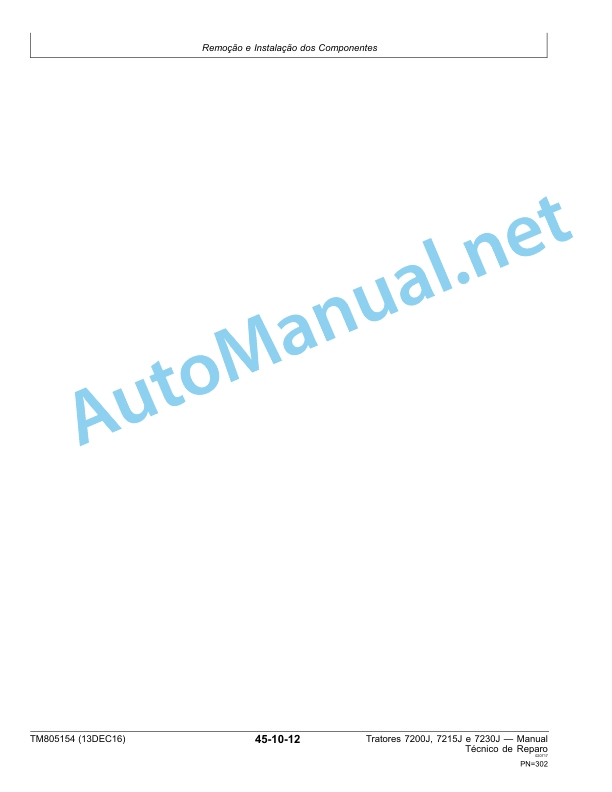John Deere Tratores 7200J, 7215J e 7230J Technical Manual TM805154 13DEC16 Portuguese 3 John Deere Tratores 7200J, 7215J e 7230J Technical Manual TM805154 13DEC16 Portuguese-3