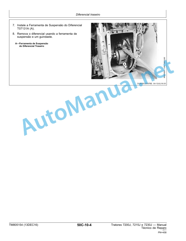 John Deere Tratores 7200J, 7215J e 7230J Technical Manual TM805154 13DEC16 Portuguese 4 John Deere Tratores 7200J, 7215J e 7230J Technical Manual TM805154 13DEC16 Portuguese-4