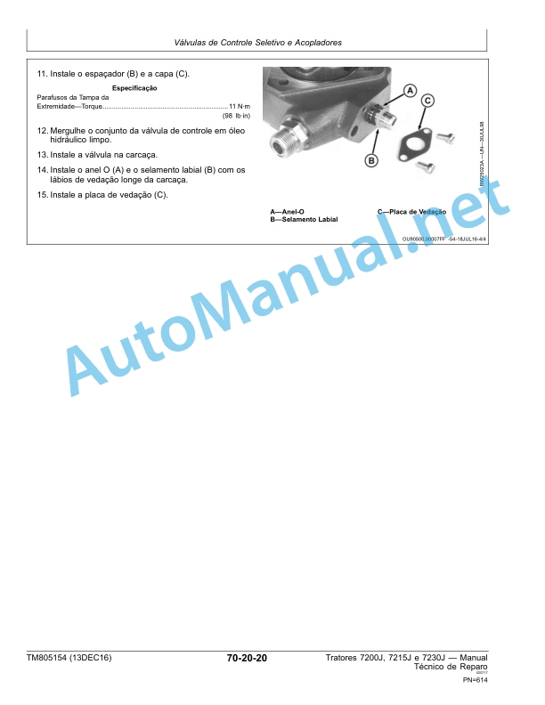 John Deere Tratores 7200J, 7215J e 7230J Technical Manual TM805154 13DEC16 Portuguese 5 John Deere Tratores 7200J, 7215J e 7230J Technical Manual TM805154 13DEC16 Portuguese-5