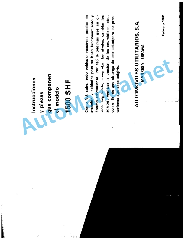 Kubota 1500 SHF Parts Manual February 1981 Spanish 1 Kubota 1500 SHF Parts Manual February 1981 Spanish