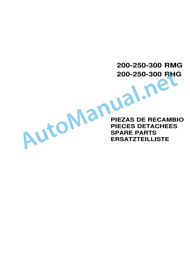 Kubota 200-250-300 RMG 200-250-300 RHG Parts Manual 1 Kubota 200-250-300 RMG 200-250-300 RHG Parts Manual