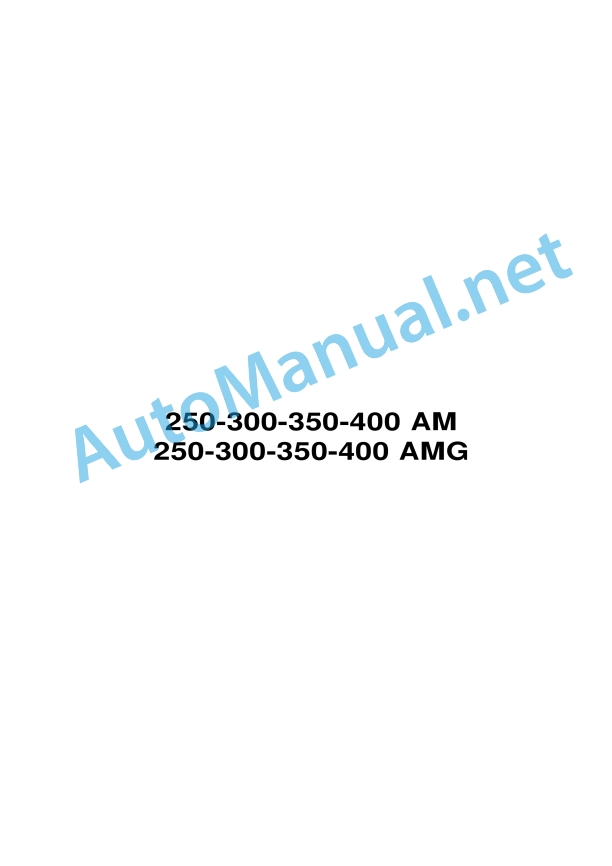 Kubota 250-300-350-400 AM, 250-300-350-400 AMG Parts Manual