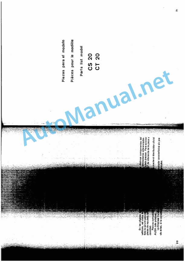 Kubota CS 20 CT 20 Parts Manual