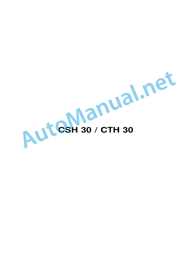 Kubota CSH 30 CTH 30 Parts Manual 1 Kubota CSH 30 CTH 30 Parts Manual