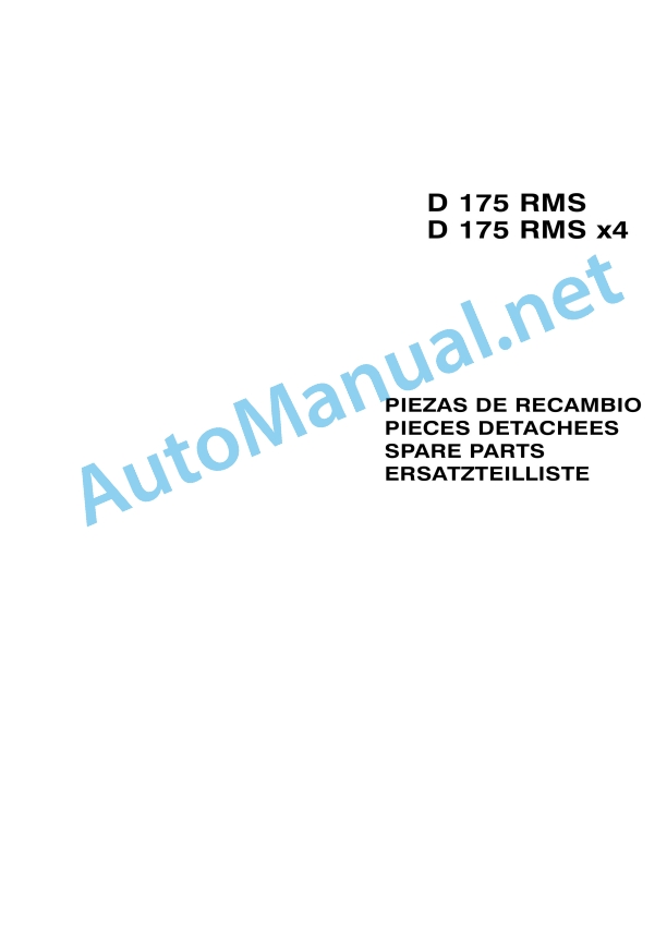 Kubota D 175 RMS x4 Parts Manual D 175 RMS Multilanguage (English included) 1 Kubota D 175 RMS x4 Parts Manual D 175 RMS Multilanguage (English included)