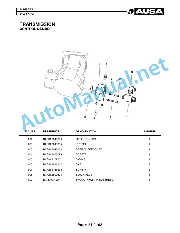 Alternative view of Kubota D 250 AHG Parts Manual