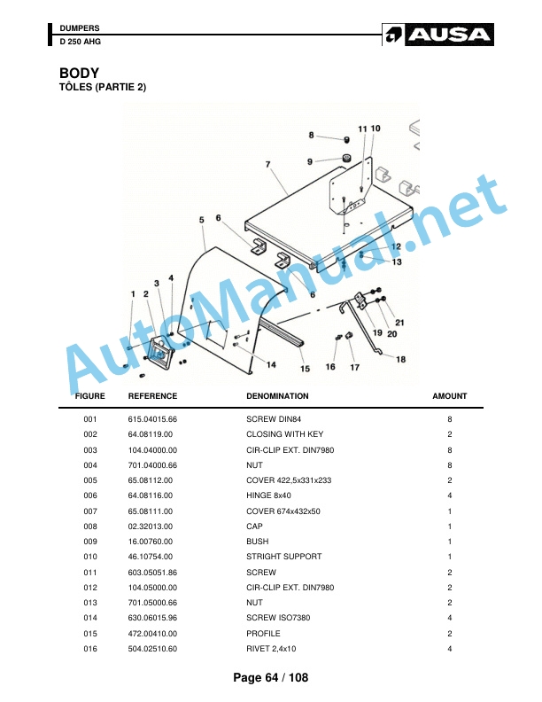 Kubota D 250 AHG Parts Manual 4 Kubota D 250 AHG Parts Manual - Image 4