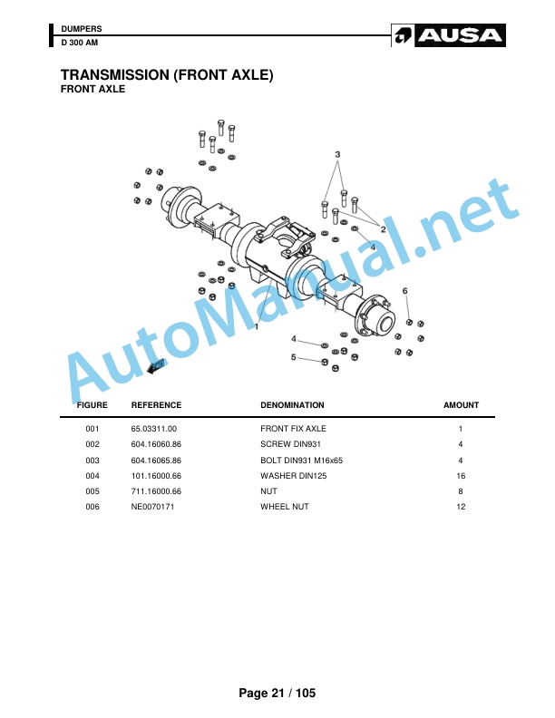 Alternative view of Kubota D 300 AM Parts Manual