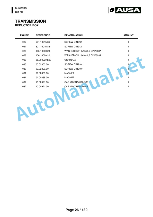 Alternative view of Kubota Dumpers 200 RM Parts Manual