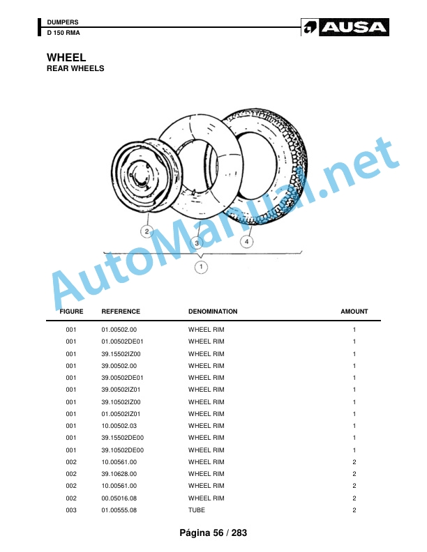 Alternative view of Kubota Dumpers D 150 RMA Parts Manual