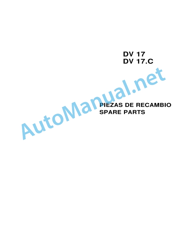 Kubota DV 17, DV 17.C Parts Manual