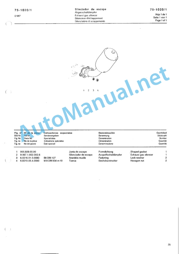 Kubota LKSuper Parts Manual 9.987.1.006.0002 February 1989 Multiple (Spanish, German, English, French, Italian)-5