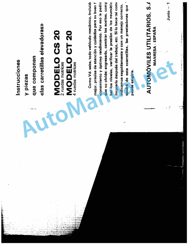 Kubota Model CS 20, Model CT 20 Parts Manual June 11 Spanish