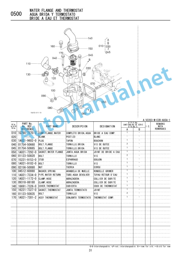 Kubota V2203-M-E2B-AUSA-1 Diesel Engine Parts Manual 97898-74840 February 2008 5 Kubota V2203-M-E2B-AUSA-1 Diesel Engine Parts Manual 97898-74840 February 2008 - Image 5