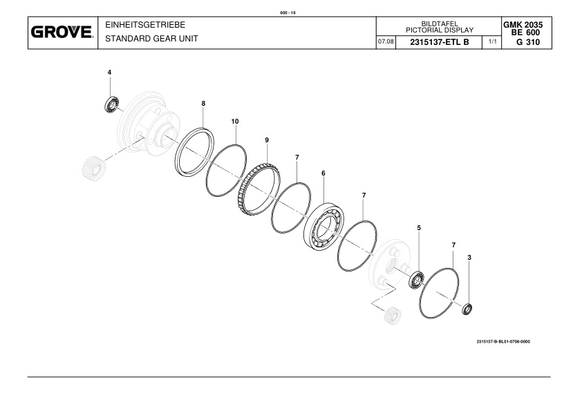 Alternative view of Grove GMK 2035E Crane Spare Parts List 2009 DE EN