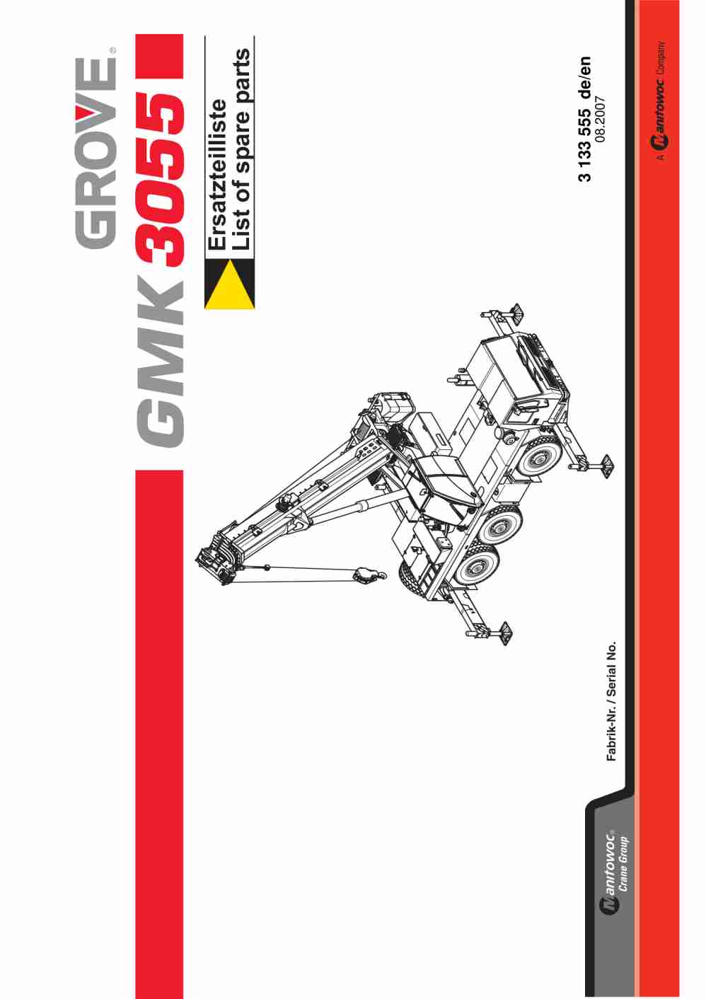 Grove GMK 3035 Crane Spare Parts List 2007 DE EN