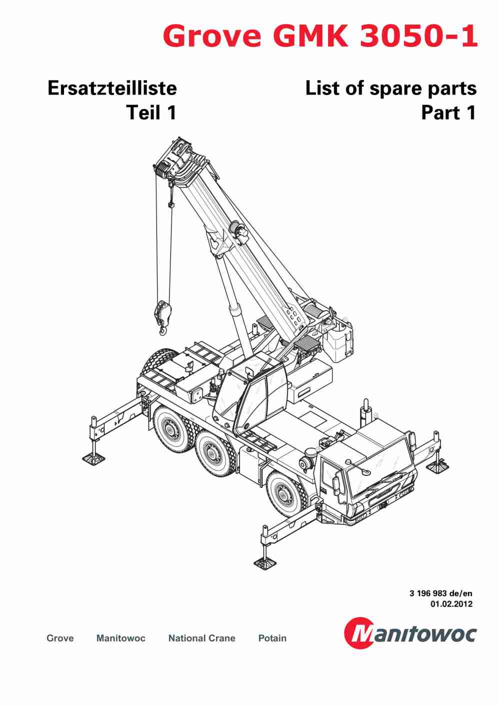 Grove GMK 3050-1 Crane Spare Parts List 2012 DE EN
