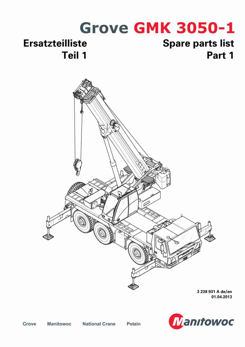 Grove GMK 3050-1 Crane Spare Parts List 2013 DE EN