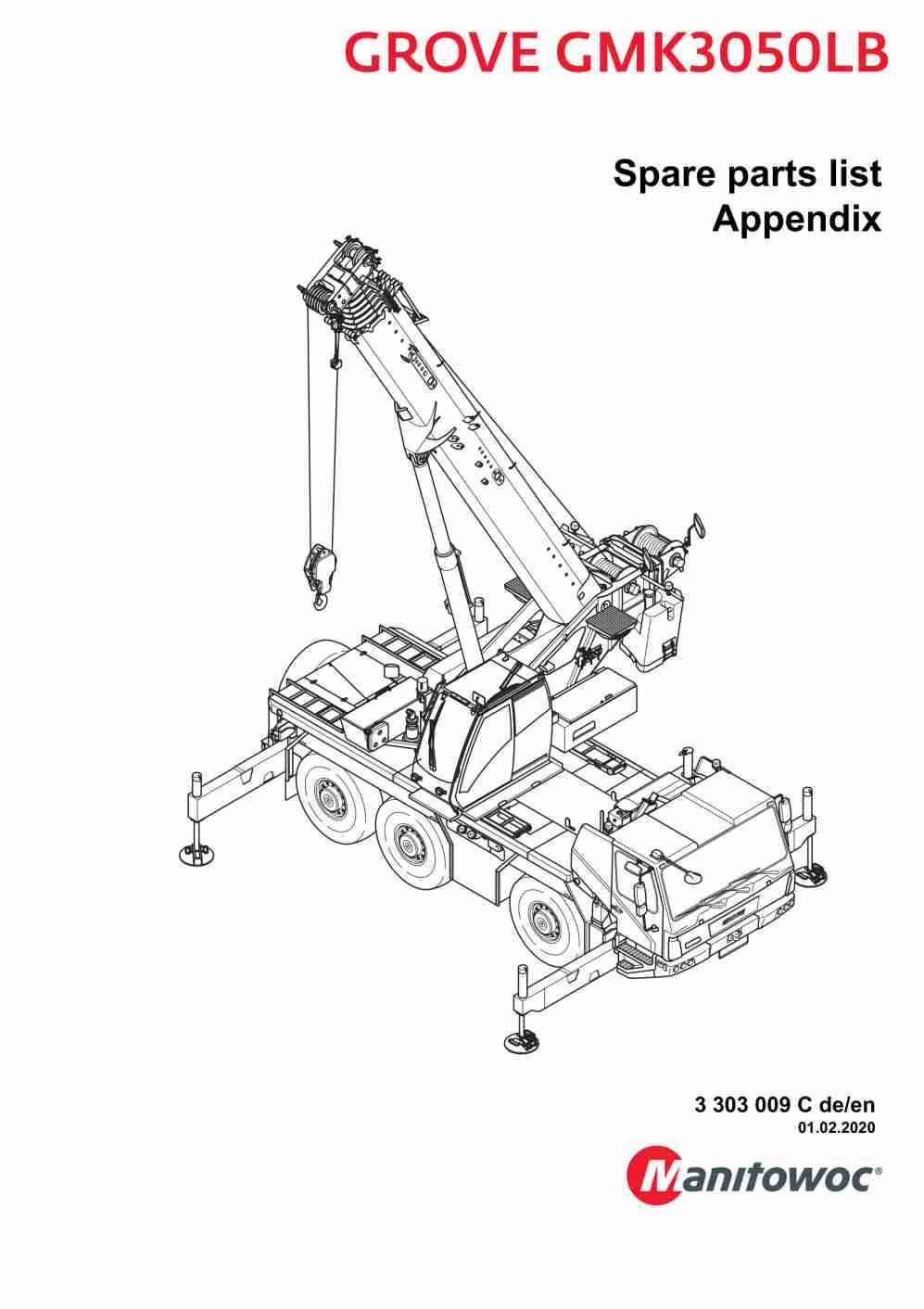 Grove GMK 3050LB Crane Spare Parts Catalog 2020 DE EN
