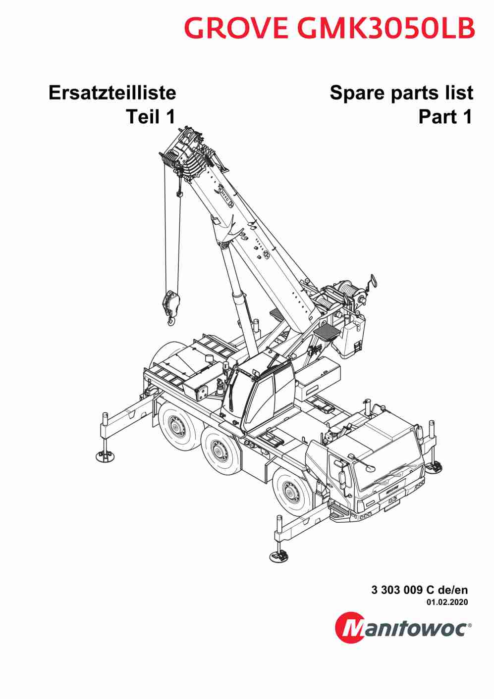 Grove GMK 3050LB Crane Spare Parts List 2020 DE EN