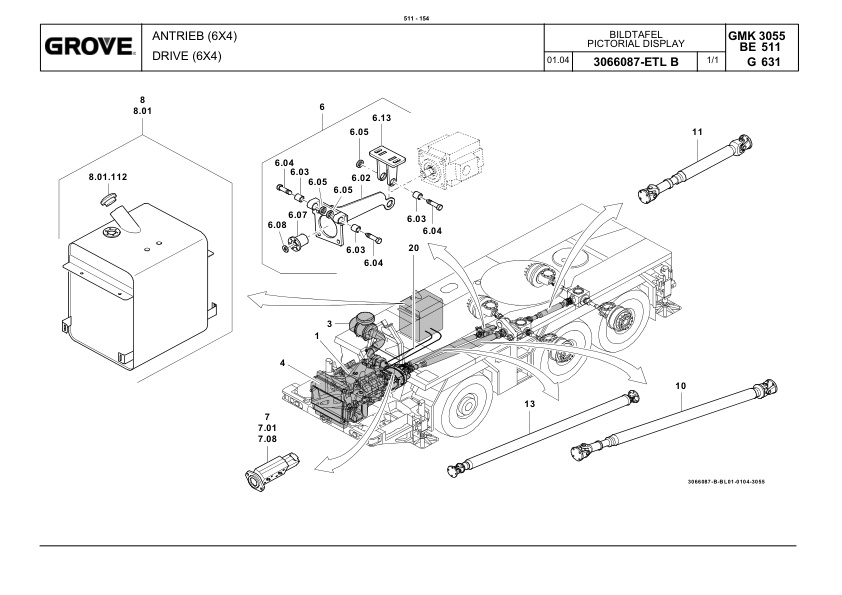 Alternative view of Grove GMK 3055 Crane Spare Parts List 2004-01 DE EN