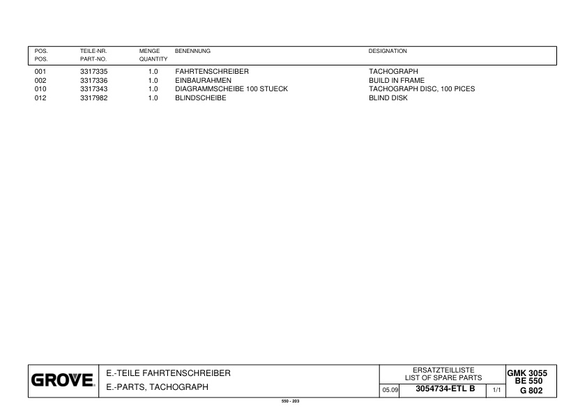 Alternative view of Grove GMK 3055 Crane Spare Parts List 2010 EN DE