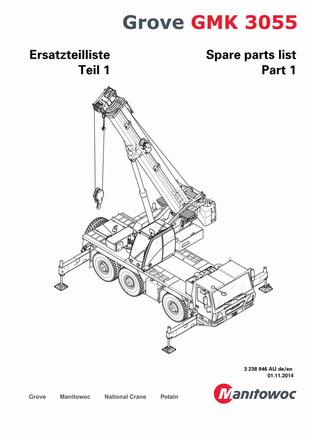 Grove GMK 3055 Crane Spare Parts List 2014 DE EN