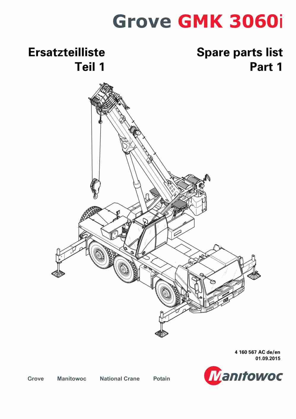 Grove GMK 3060i Crane Spare Parts List 2015 DE EN