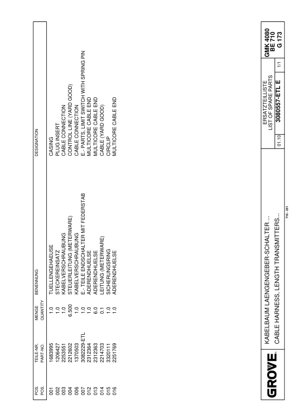 Alternative view of Grove GMK 4080-1 Crane Spare Parts List 2012 DE EN