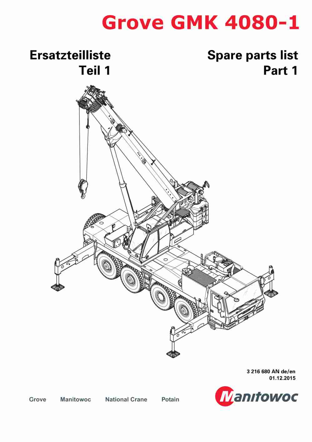 Grove GMK 4080-1 Crane Spare Parts List 2015 DE EN