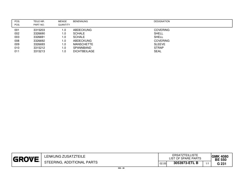 Grove GMK 4080-1 Crane Spare Parts List 3120448 2006 EN DE 2 Grove GMK 4080-1 Crane Spare Parts List 3120448 2006 EN DE-2