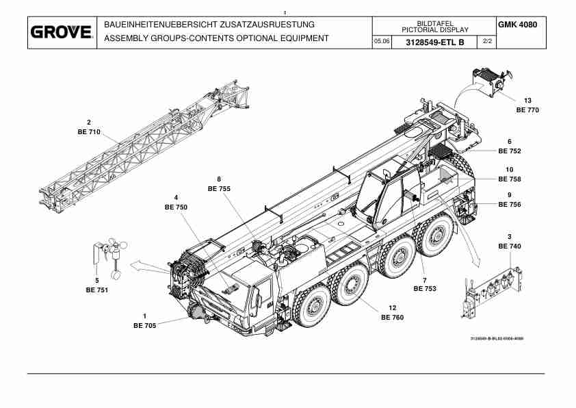 Grove GMK 4080-1 Crane Spare Parts List 3120448 2006 EN DE 3 Grove GMK 4080-1 Crane Spare Parts List 3120448 2006 EN DE-3