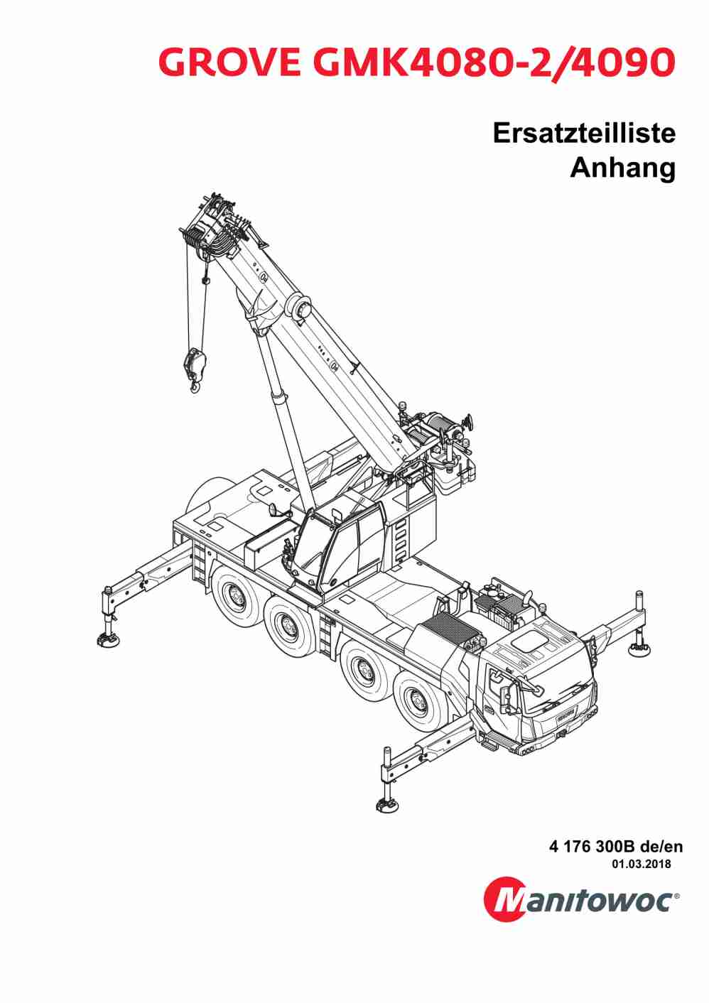 Grove GMK 4080-2 GMK 4090 Crane Spare Parts Catalog 2018 DE