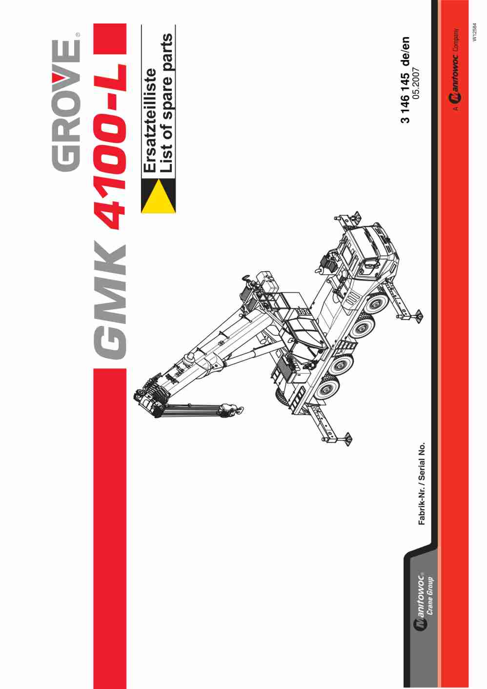 Grove GMK 4100-L Crane Spare Parts List 2007-05 DE EN