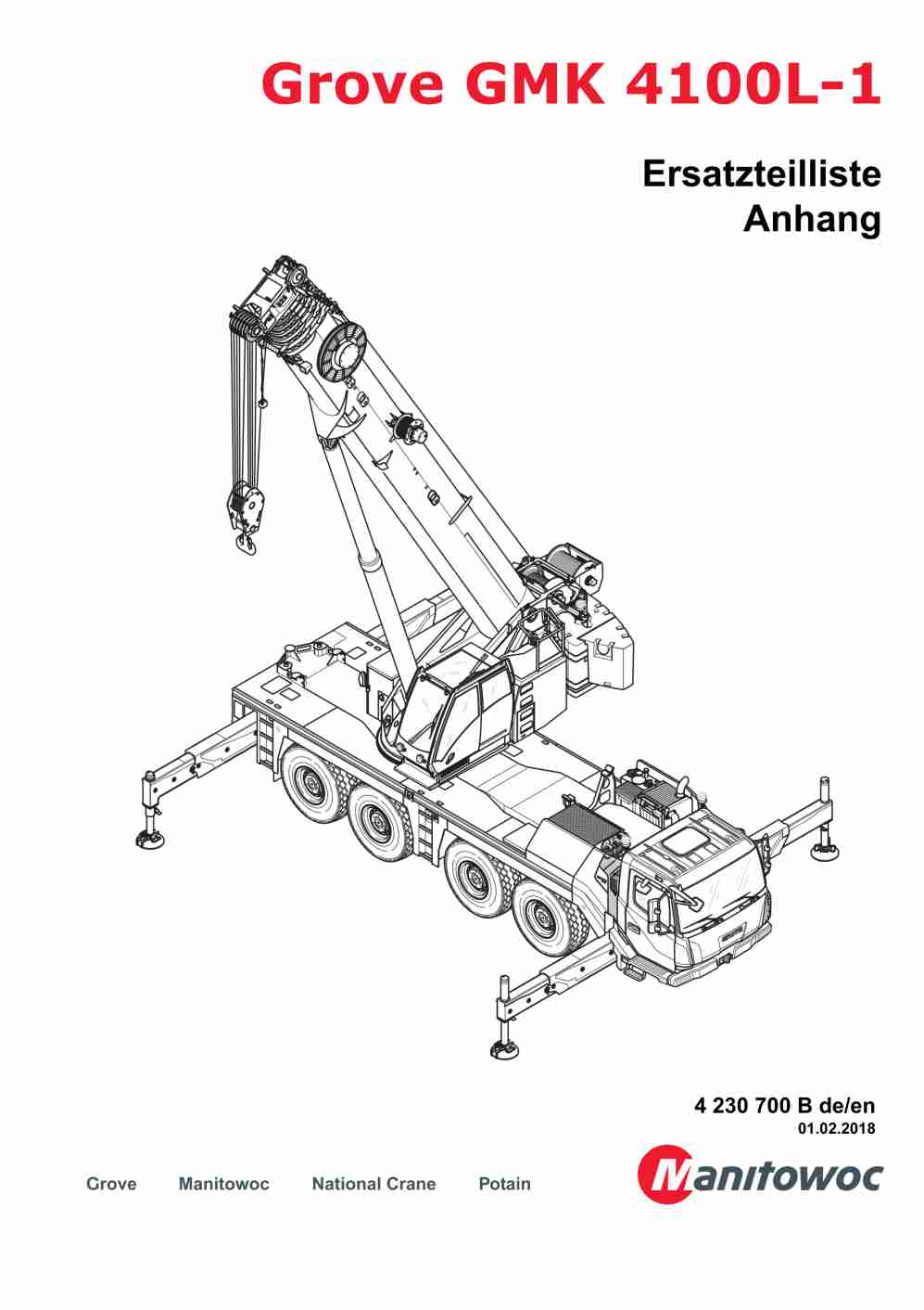 Grove GMK 4100L-1 Crane Spare Parts Catalog 2018 DE EN